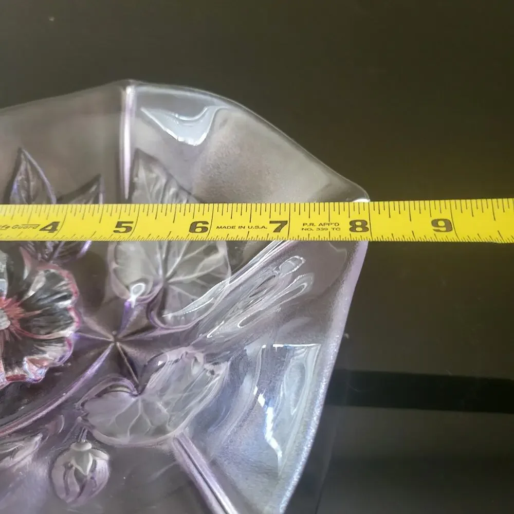 Unique Five sided Bowl Mikasa Pink Tinted Candy Dish Raised Designed‎ Stunning